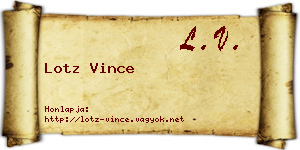 Lotz Vince névjegykártya